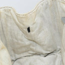 PRADA Canapa MM Hand Bag Canvas Gray Gold Auth 151445-19