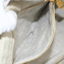 PRADA Canapa MM Hand Bag Canvas Gray Gold Auth 151445-21