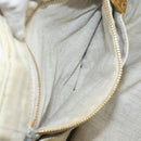 PRADA Canapa MM Hand Bag Canvas Gray Gold Auth 151445-24