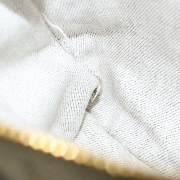 PRADA Canapa MM Hand Bag Canvas Gray Gold Auth 151445