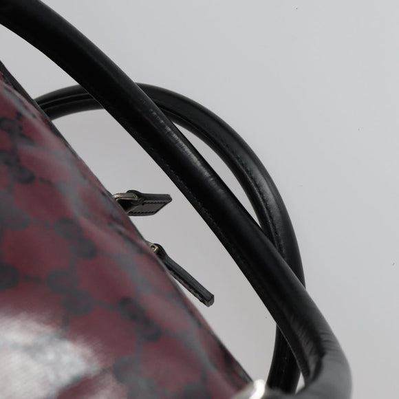 GUCCI GG Crystal Boston Bag Coated Canvas 2way Red Silver 203696 Auth 151447
