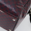 GUCCI GG Crystal Boston Bag Coated Canvas 2way Red Silver 203696 Auth 151447-15