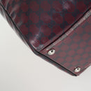 GUCCI GG Crystal Boston Bag Coated Canvas 2way Red Silver 203696 Auth 151447-16
