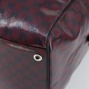 GUCCI GG Crystal Boston Bag Coated Canvas 2way Red Silver 203696 Auth 151447-17