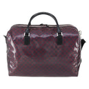 GUCCI GG Crystal Boston Bag Coated Canvas 2way Red Silver 203696 Auth 151447-13