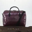 GUCCI GG Crystal Boston Bag Coated Canvas 2way Red Silver 203696 Auth 151447-12