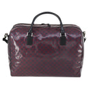 GUCCI GG Crystal Boston Bag Coated Canvas 2way Red Silver 203696 Auth 151447-2