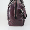 GUCCI GG Crystal Boston Bag Coated Canvas 2way Red Silver 203696 Auth 151447-3