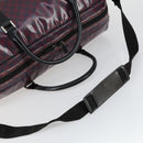 GUCCI GG Crystal Boston Bag Coated Canvas 2way Red Silver 203696 Auth 151447-7