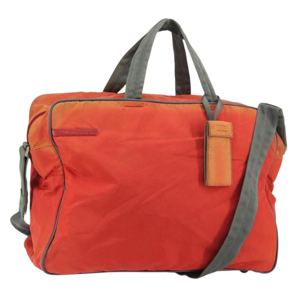 PRADA Sports Boston Bag Nylon 2way Red Silver Auth 151448