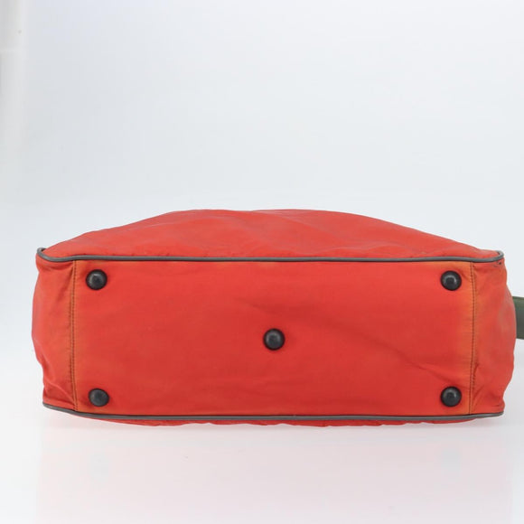 PRADA Sports Boston Bag Nylon 2way Red Silver Auth 151448