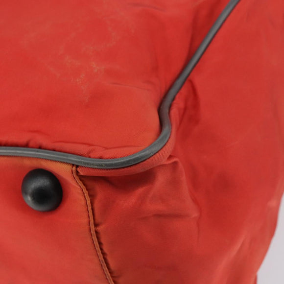 PRADA Sports Boston Bag Nylon 2way Red Silver Auth 151448