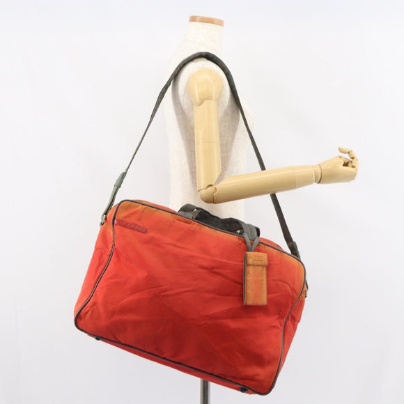 PRADA Sports Boston Bag Nylon 2way Red Silver Auth 151448