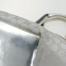 GUCCI GG Canvas Sherry Line Hand Bag Silver 131228 Auth 151449-15