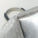 GUCCI GG Canvas Sherry Line Hand Bag Silver 131228 Auth 151449-16