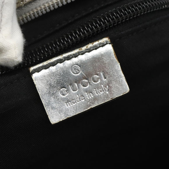 GUCCI GG Canvas Sherry Line Hand Bag Silver 131228 Auth 151449