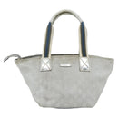 GUCCI GG Canvas Sherry Line Hand Bag Silver 131228 Auth 151449-13