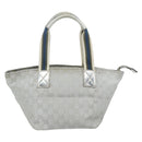 GUCCI GG Canvas Sherry Line Hand Bag Silver 131228 Auth 151449-2