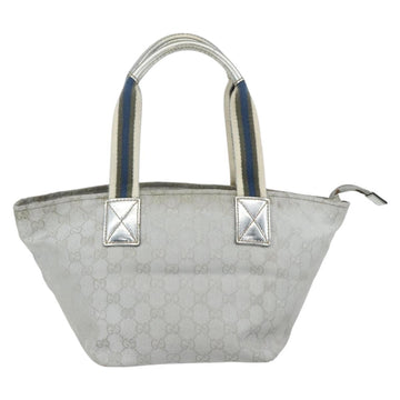 GUCCI GG Canvas Sherry Line Hand Bag Silver 131228 Auth 151449 - 0
