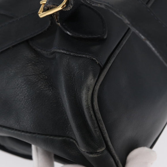 GUCCI Bamboo Backpack Leather Navy Gold 003 2058 0016 Auth 151451