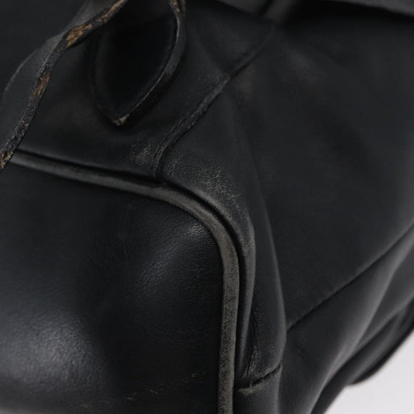 GUCCI Bamboo Backpack Leather Navy Gold 003 2058 0016 Auth 151451