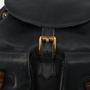 GUCCI Bamboo Backpack Leather Navy Gold 003 2058 0016 Auth 151451-20