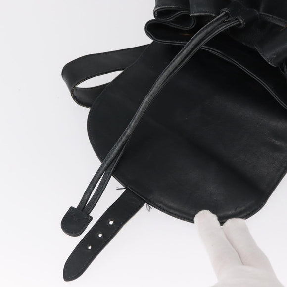 GUCCI Bamboo Backpack Leather Navy Gold 003 2058 0016 Auth 151451