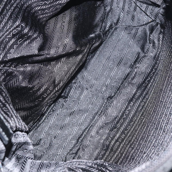 PRADA Shoulder Bag Nylon Black Silver Auth 151452