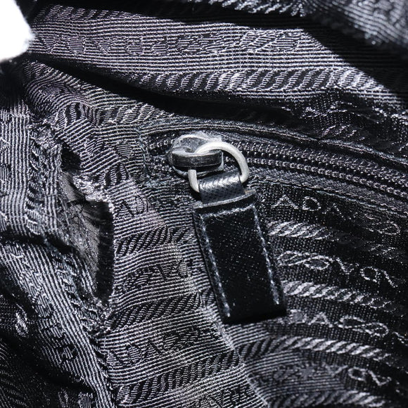 PRADA Shoulder Bag Nylon Black Silver Auth 151452