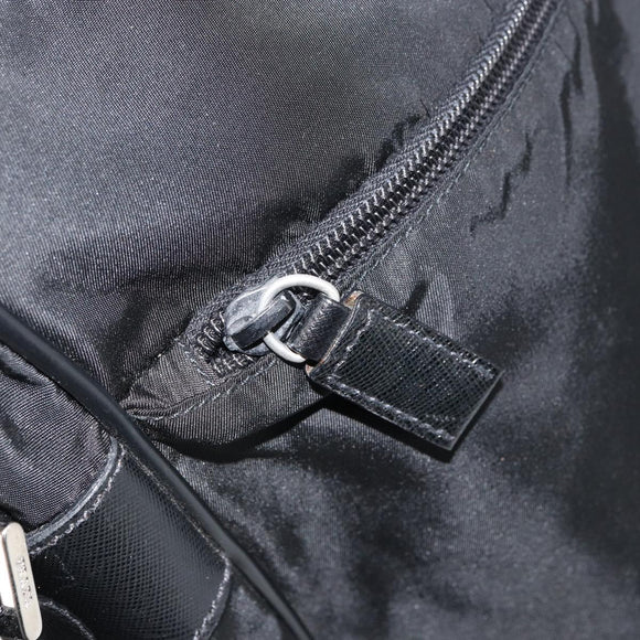 PRADA Shoulder Bag Nylon Black Silver Auth 151452