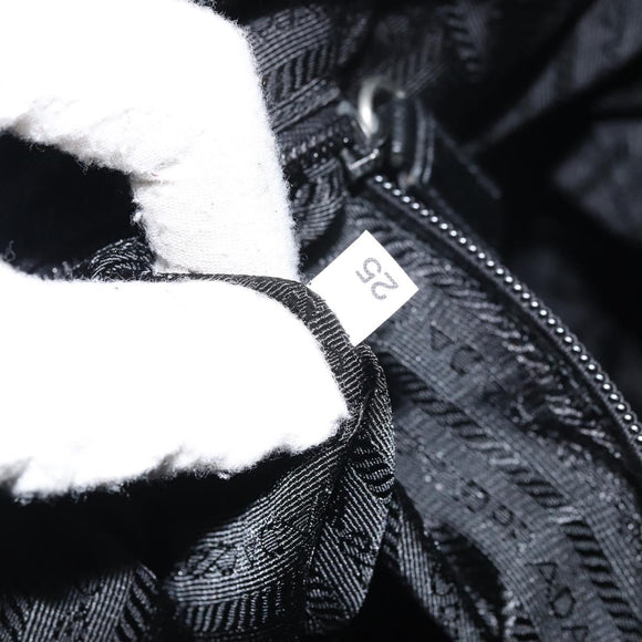 PRADA Shoulder Bag Nylon Black Silver Auth 151452