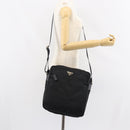 PRADA Shoulder Bag Nylon Black Silver Auth 151452-26