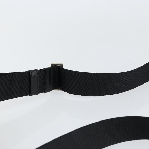 PRADA Shoulder Bag Nylon Black Silver Auth 151452