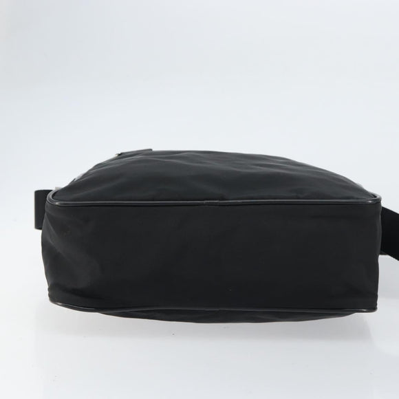PRADA Shoulder Bag Nylon Black Silver Auth 151452