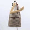 GUCCI GG Supreme Web Sherry Line Tote Bag PVC Beige Gold 89 02 003 Auth 151453-21
