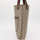 GUCCI GG Supreme Web Sherry Line Tote Bag PVC Beige Gold 89 02 003 Auth 151453-3
