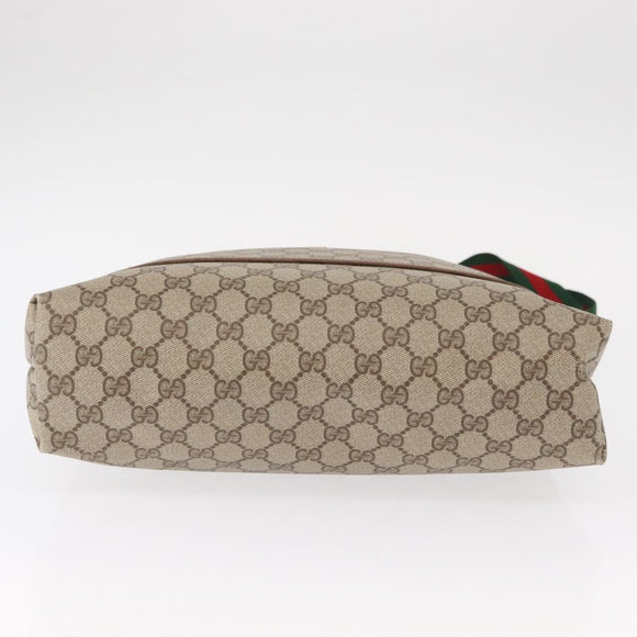 GUCCI GG Supreme Web Sherry Line Tote Bag PVC Beige Gold 89 02 003 Auth 151453