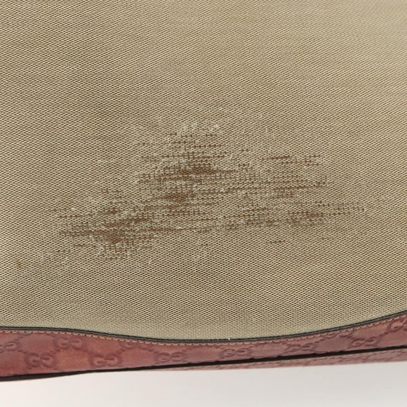 GUCCI Tote Bag Canvas Leather Beige 297435 Auth 151454
