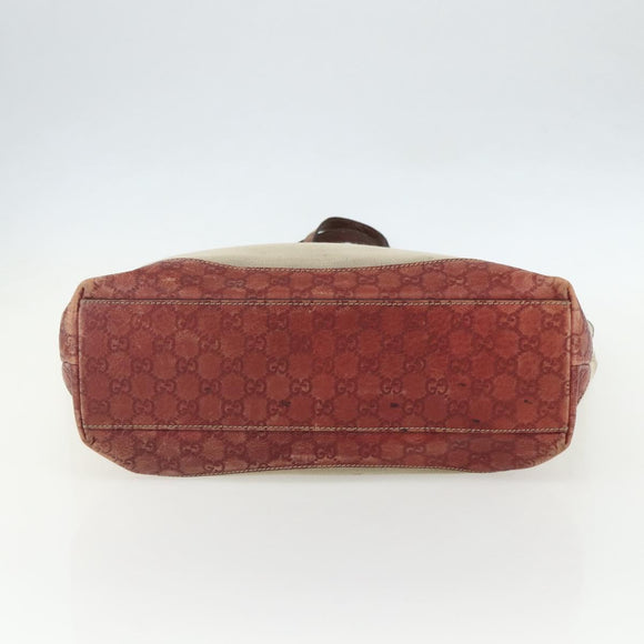 GUCCI Tote Bag Canvas Leather Beige 297435 Auth 151454