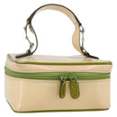 GUCCI Vanity Hand Pouch Patent leather Beige 032 1705 0141 Auth 151455-1