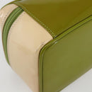 GUCCI Vanity Hand Pouch Patent leather Beige 032 1705 0141 Auth 151455-16