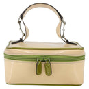 GUCCI Vanity Hand Pouch Patent leather Beige 032 1705 0141 Auth 151455-13