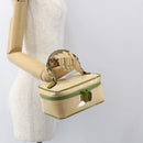 GUCCI Vanity Hand Pouch Patent leather Beige 032 1705 0141 Auth 151455-20