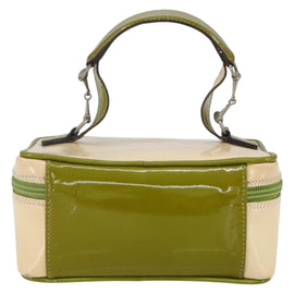 GUCCI Vanity Hand Pouch Patent leather Beige 032 1705 0141 Auth 151455 - 0