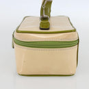 GUCCI Vanity Hand Pouch Patent leather Beige 032 1705 0141 Auth 151455-4