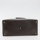 GUCCI Hand Bag Patent leather 2way Brown Gold Auth 151456-11