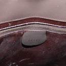 GUCCI Hand Bag Patent leather 2way Brown Gold Auth 151456-17