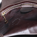 GUCCI Hand Bag Patent leather 2way Brown Gold Auth 151456-18