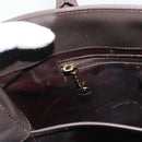 GUCCI Hand Bag Patent leather 2way Brown Gold Auth 151456-25