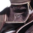 GUCCI Hand Bag Patent leather 2way Brown Gold Auth 151456-26